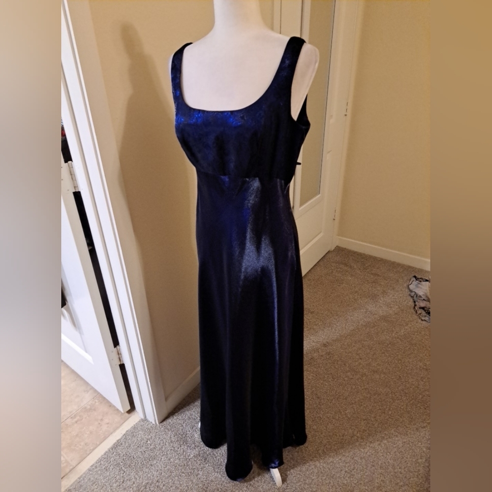 Jeanne Alexander Vingate Electric Blue Maxi Dress Sz 12 Excellent Condition